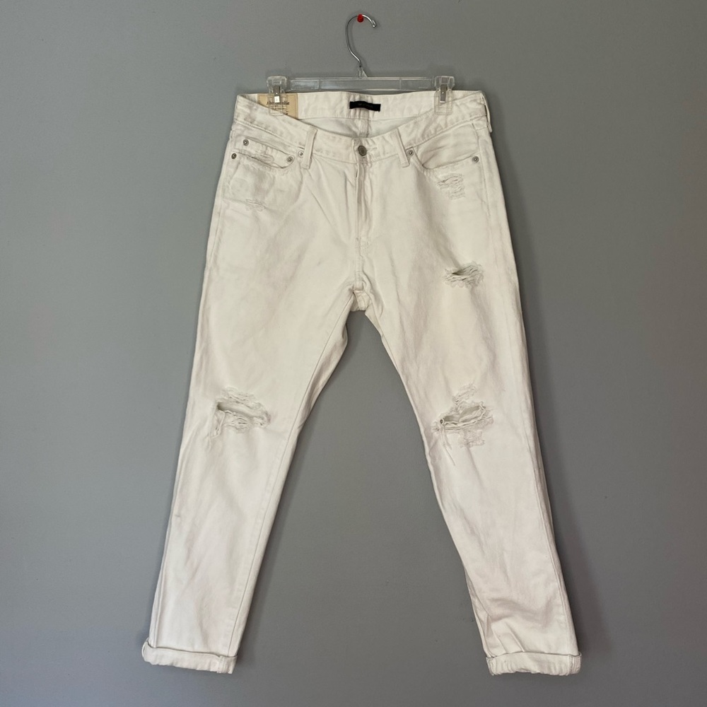 Abercrombie white ripped jeans size 30